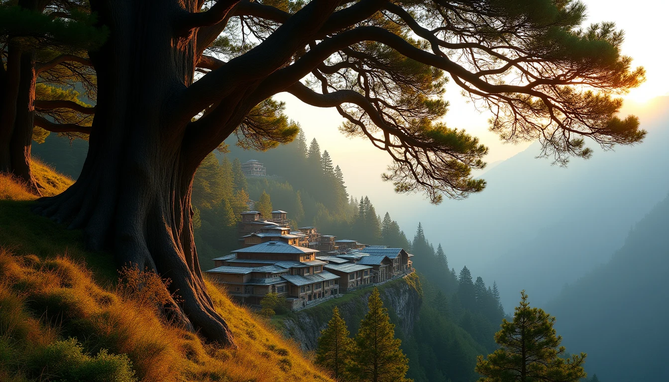 Ancient deodar grove above a Garhwal village